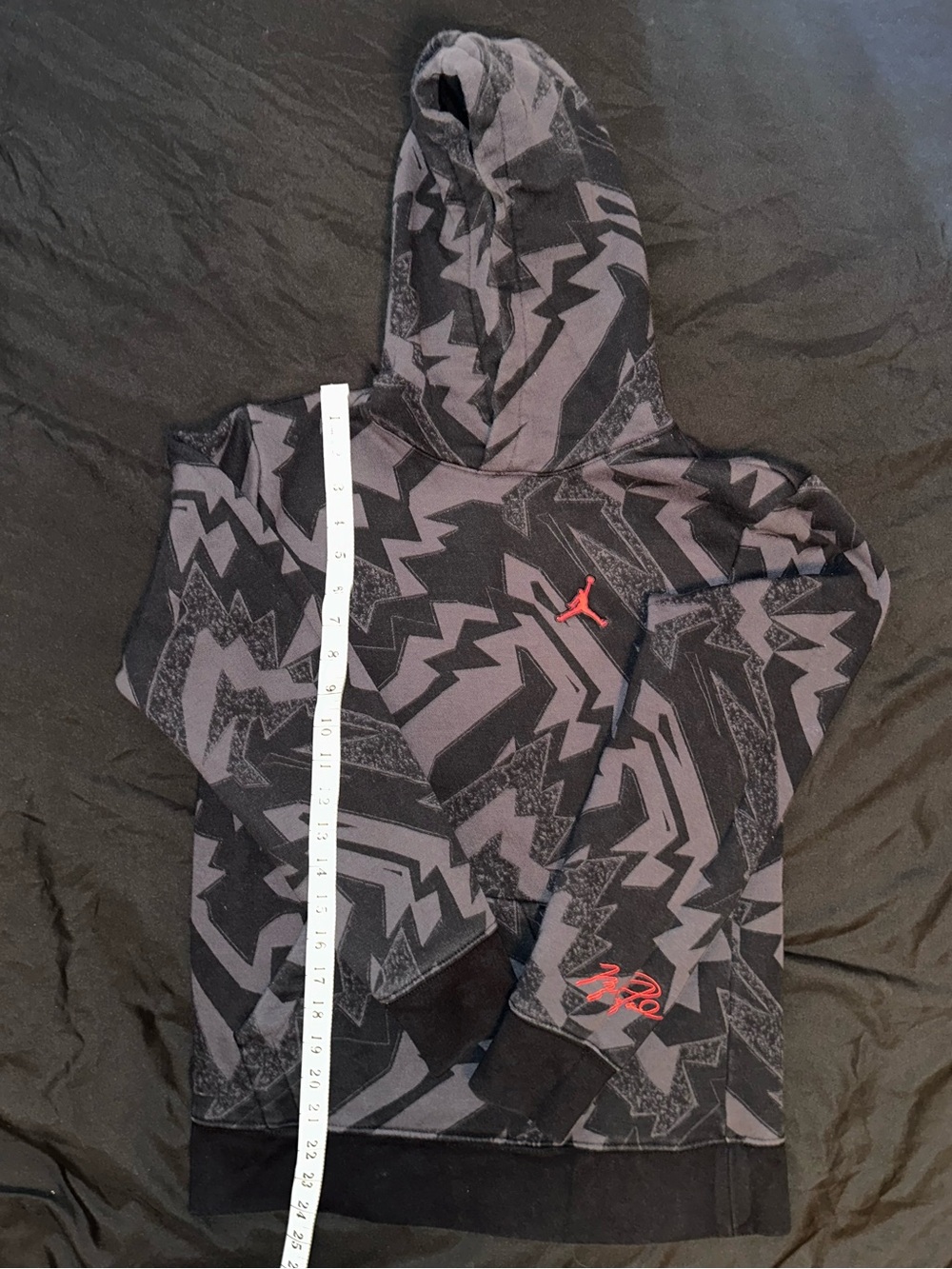 Jordan Black & Gray Kids Graphic Pullover Hoodie